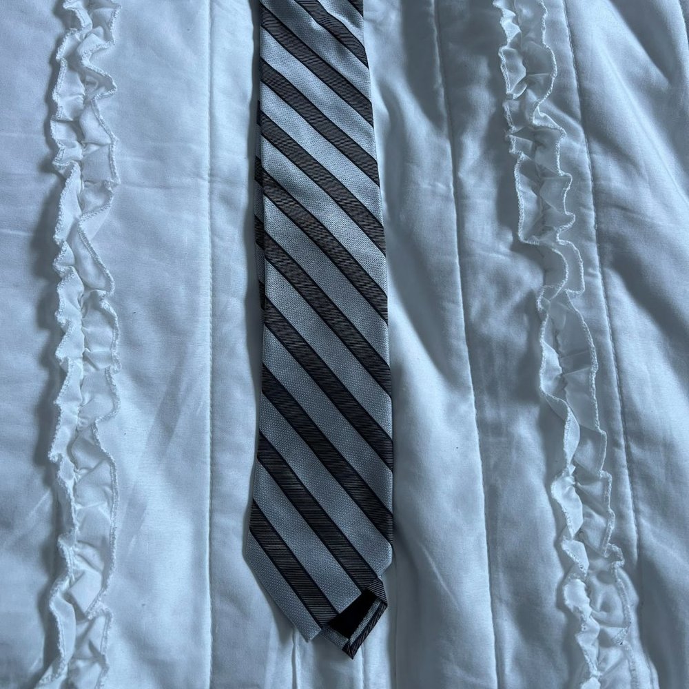 Calvin Klein Gray Striped Tie
